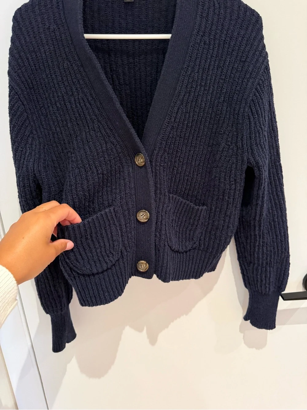 J. Crew Deep Navy Chunky V-Neck Cardigan